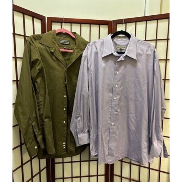 David Taylor PRONOT UOMO Shirts Long Sleeve Dress Button Up Men's 34/35 Lot Of 2 - Picture 1 of 12